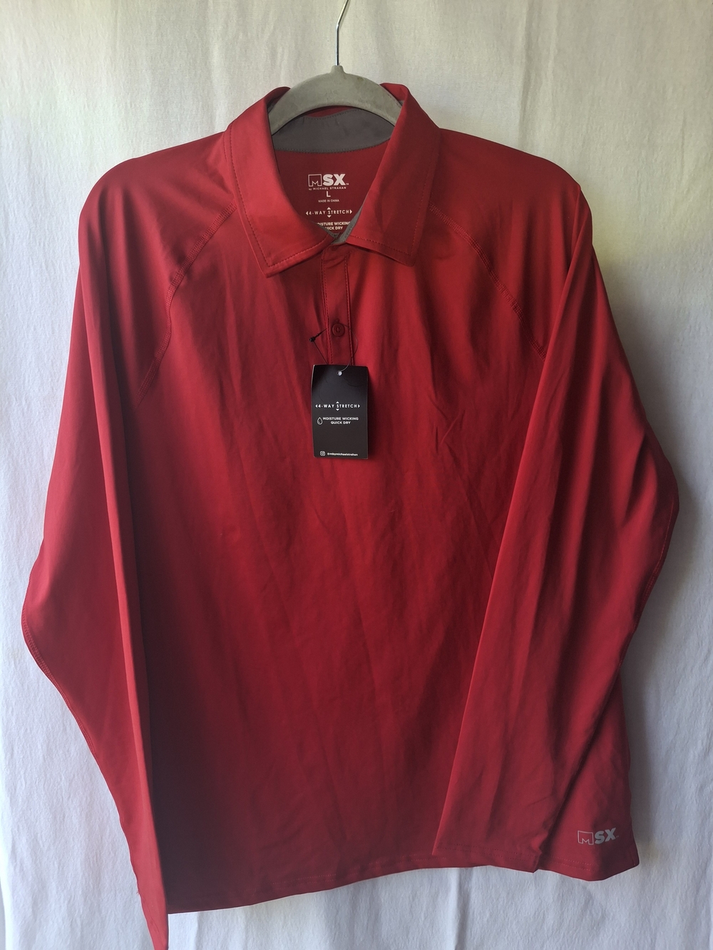 MSX Men’s Red Long-Sleeve Polo Shirt